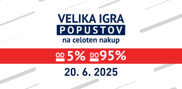 AKCIJA V FIZIČNIH POSLOVALNICAH - Velika igra popustov, od -5% do -95%