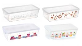 Posoda  za kekse kvadratna Merry Christmas, 23x15x9cm, 2,5l, pvc, več motivov
