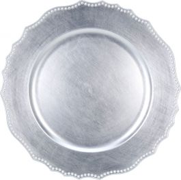 Krožnik božični, srebrna, fi 33 cm, Koo.