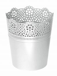 Okrasni lonček LACE-WHITE, Pro