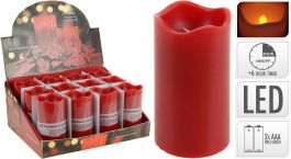 Sveča led 70x130 mm, rdeča, timer, Koo.