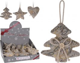 Okras božični viseča smreka/srce/zvezda, Koo.