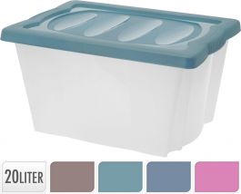 Zaboj 20l nizki, 43x33x24cm, pvc, 4 barve pokrovov
