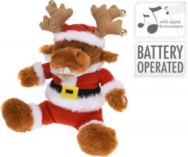 Figura jelenček pojoči božični 28 cm, Koo.