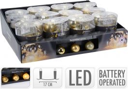 Lučke 10 led zlate 40 mm baterijske  Koo.