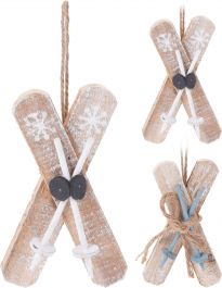 Okras novoletni smuči lesene 18 cm, Koo.