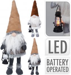 Figura božična, palček z led lanterno, 51 cm, Koo.