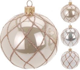 Bučka novoletna steklena Pearl fi 80mm, Koo.