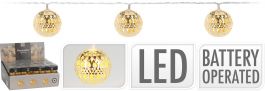 Lučke 10 led zlate kroglice toplo bele baterisjke, Koo.