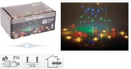 Lučke zavesa 300 led nano večbarvne srebrna žica led 3 m, IP44,  Koo.