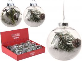 Bučka novoletna steklena prozorna fi 80 mm, Koo.