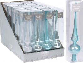 Špica za božično drevo modra/perla 275mm, Koo.