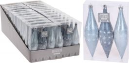 Okras ledena sveča modre, set 3 kom/140 mm, Koo.