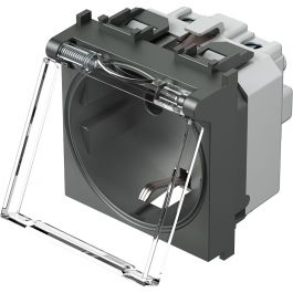 Vtičnica MODUL s pokrovom SCHUKO+KS 2P+16A 2M antracit