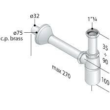 SIFON ZA UMIVALNIK 5/4'' PVC, brez izliva, N1B2 