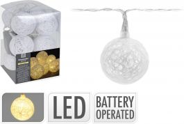 Lučke 10 led bele kroglice toplo bele baterisjke, Koo.