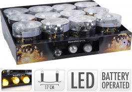 Lučke 10 led srebrne 40 mm baterijske  Koo.