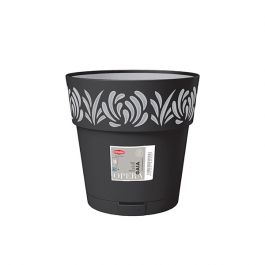 Lonec cvetlični Gaia fi 25 x H25 graphite, Stef.