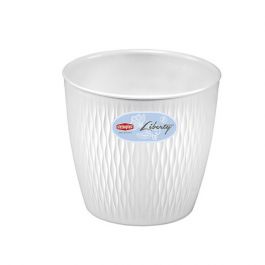 Lonec cvetlični Liberty fi 30 x H27 beli, Stef.
