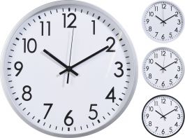 Ura stenska 30cm bel/siv/črn
