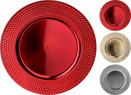 Podstavek za božično dekoracijo rdeč, zlat, srebrn, fi 33 cm, Koo.