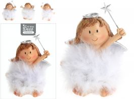 Figura božična angel sedeč 9 cm, Koo.