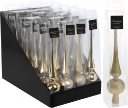 Špica za božično drevo zlata 27,5 cm, Koo.