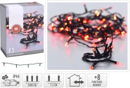 Lučke 320 led rdeča 8 funkcij utripanja, 24 m,  Koo.