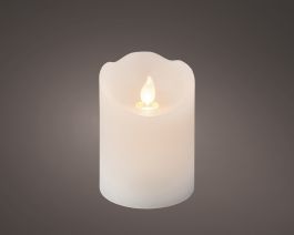 Sveča novoletna led bela mat., 7,5x10cm, Kaem.