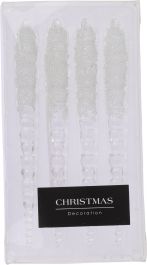 Okrasek za jelko ledena sveča 14 cm, set 4/1 Koop.