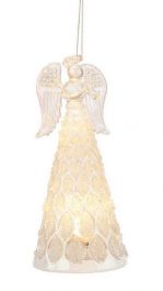 Okrasek angel, steklo, 15cm, Bizz.