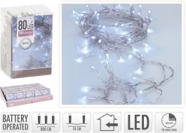 Lučke 80 led 8 m hladno bele baterijske notranje, s časovnikom, Koo.