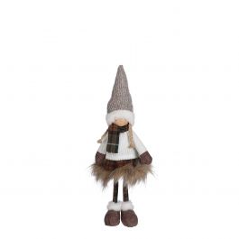 Figura božična punčka rjava 42 cm, Edel.