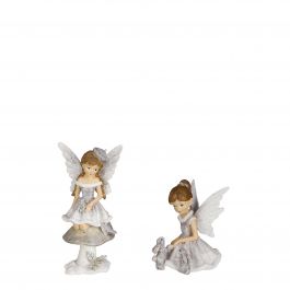 Figura božična vila bela 16 cm, Edel.