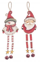 Okras novoletni  za vrata božiček/sneženi mož, Bizz.