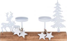 Svečnik božični za 2 svečke, 28 cm, Koop.