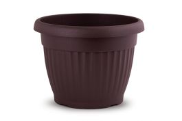 Lonec cvetlični Mediteran 25, fi 30 x H 22 ( 7,0 L ) temno rjavi, PLS