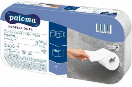 Papir toaletni rolice, 3 sl., 250 list.,  8/1, Paloma 