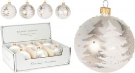 Bučka novoletna steklena drevesa s kristalčki fi 100 mm, Koo.