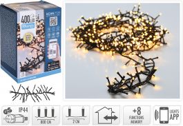 Lučke 400 micro cluster toplo bela bela, 8 funkcij utripanja, 8 m, IP44, Koo.