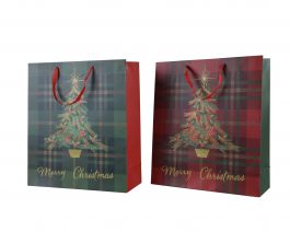 Vrečka darilna novoletna Xmas tree 12x30x42cm
