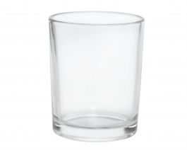 Svečnik steklen, prozoren 6,5cm
