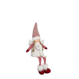 Figura božična punčka angel rdeč 67 cm, Edel.