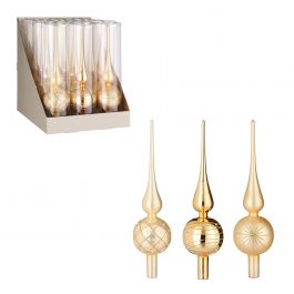 Špica za božično drevo zlata 31x8 cm, Edel.