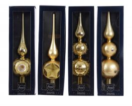 Špica za božično drevo zlata steklo, 31 cm, Kaem.