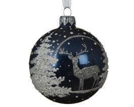 Bučka novoletna modra z drevesi fi 80 mm, Kaem.