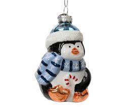 Okras novoletni pingvinček 10 cm, Kaem.