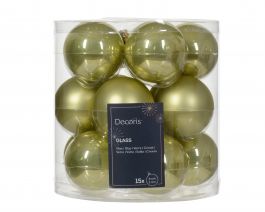Bučka novoletna steklena  pistacija fi 6 cm, 15/1, Kaem.