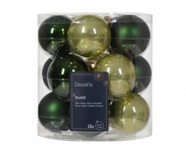 Bučka novoletna steklena mix pistacija/zelena fi 6 cm, 15/1, Kaem.