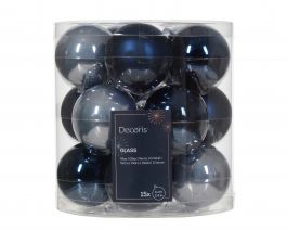 Bučka novoletna steklena mix modra/svetlo modra fi 6 cm, 15/1, Kaem.